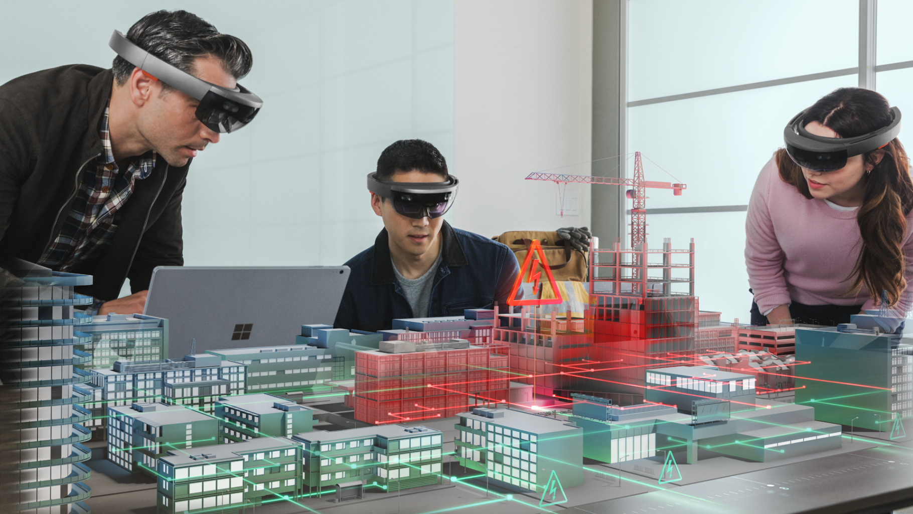 Microsoft HoloLens under arbete med stadsbyggnad