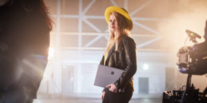 Sofie Lindblom holding Surface Pro 6