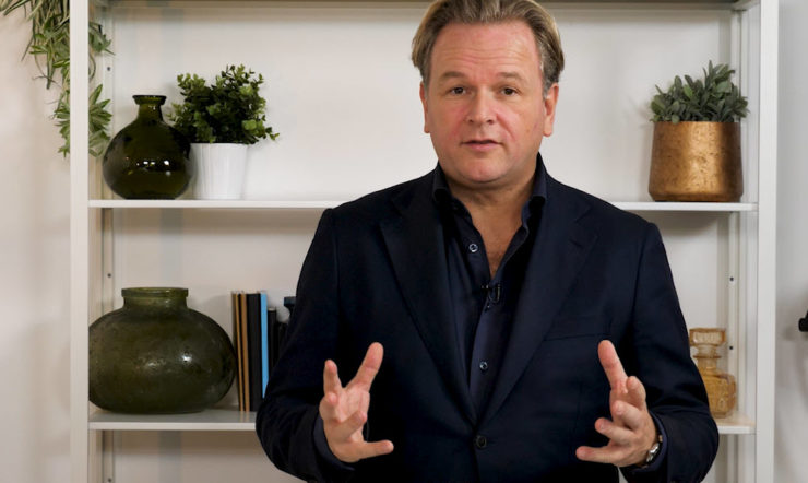 General Manager Microsoft Netherlands Ernst-Jan Stigter talking to the camera