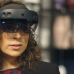 A woman wearing HoloLens