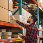 a man standing in front of a store