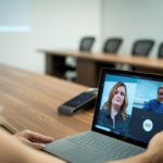 een persoon die een laptop gebruikt