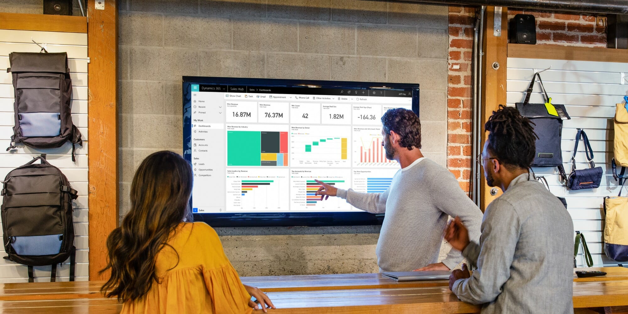 a group of people standing next to a person