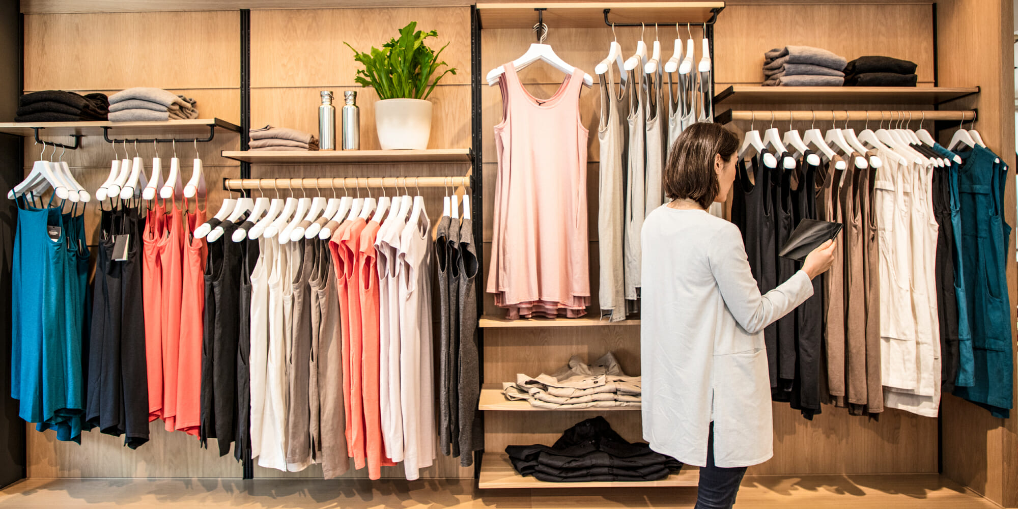 Woman clothes shopping