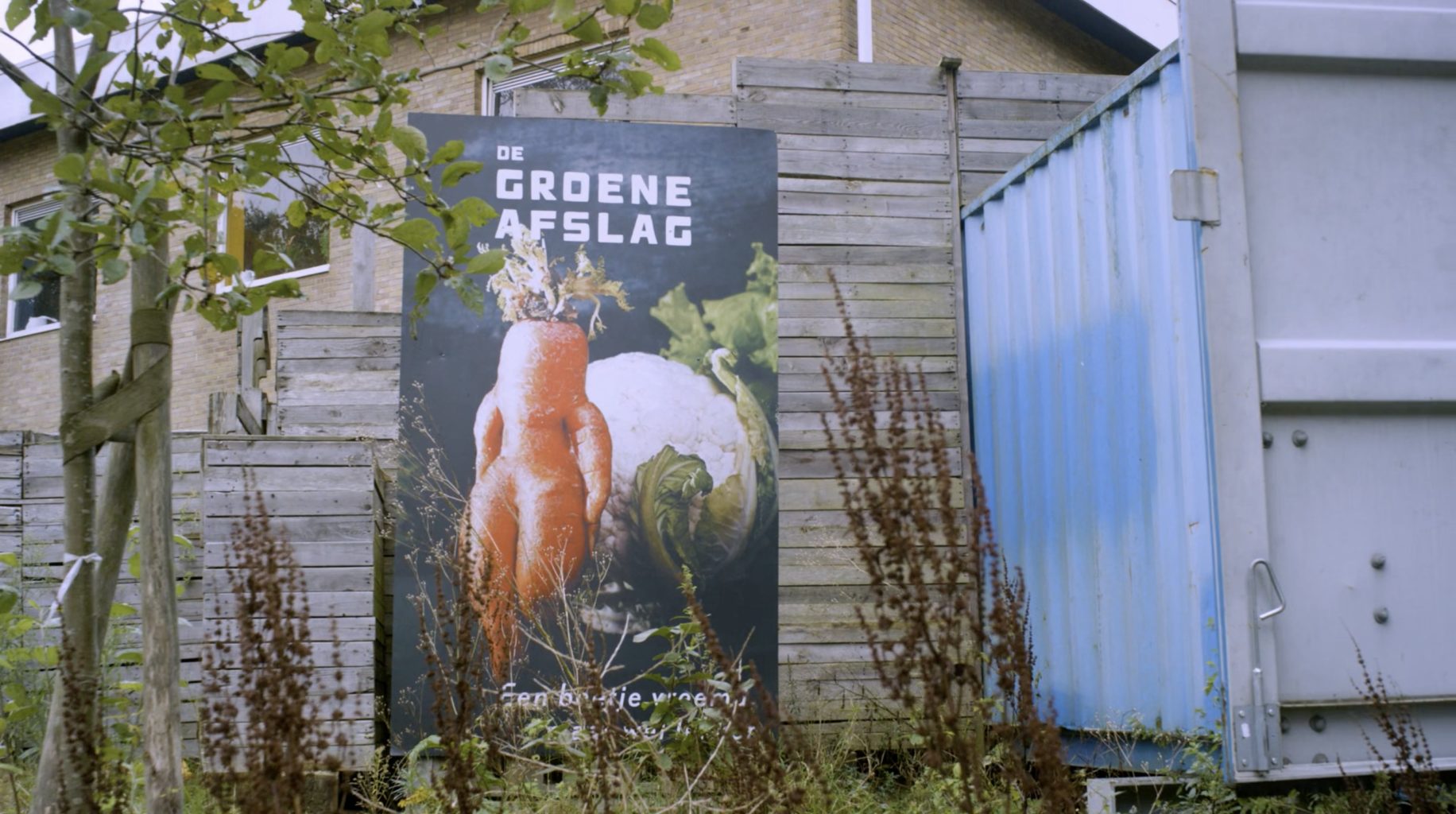banner van de groene afslag