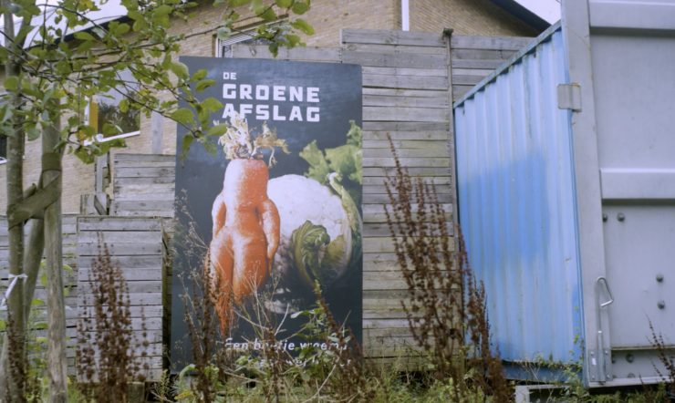 banner van de groene afslag