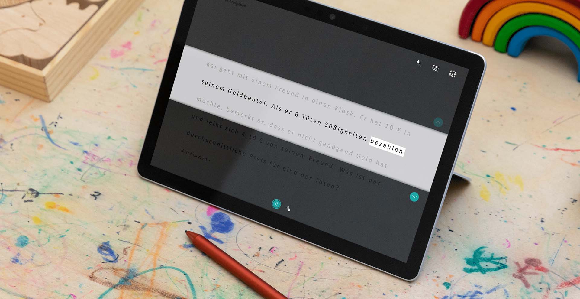 Surface Go 2 mit Immersive Reader Screen