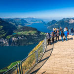 Fantastic view to Lake Lucerne with Rigi and Pilatus mountains,