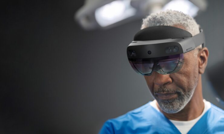 A man with a hololens