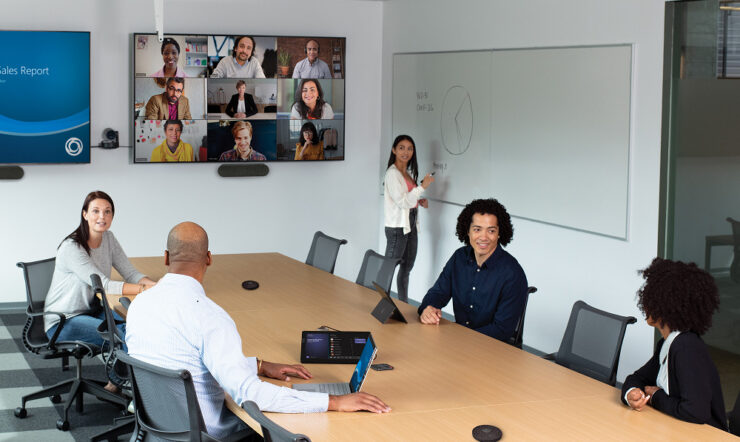 People working in an office