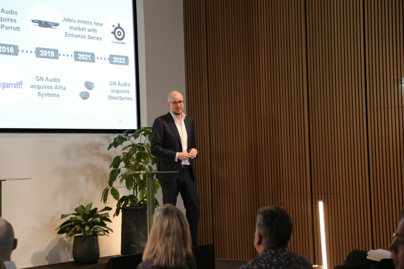 A man on stage talking