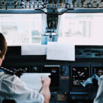 Two pilots in a cockpit