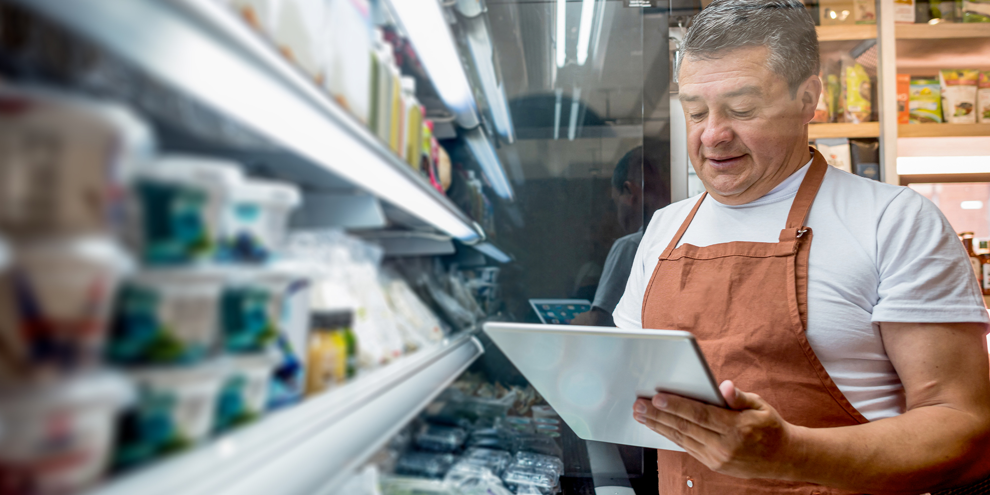 Retail working in a grocery store